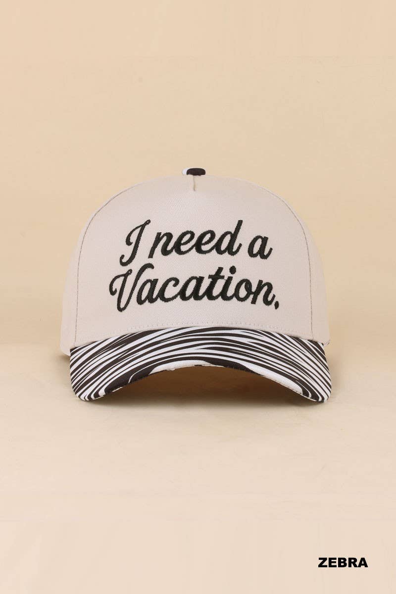 I Need A Vacation Two Tone Snapback Hat