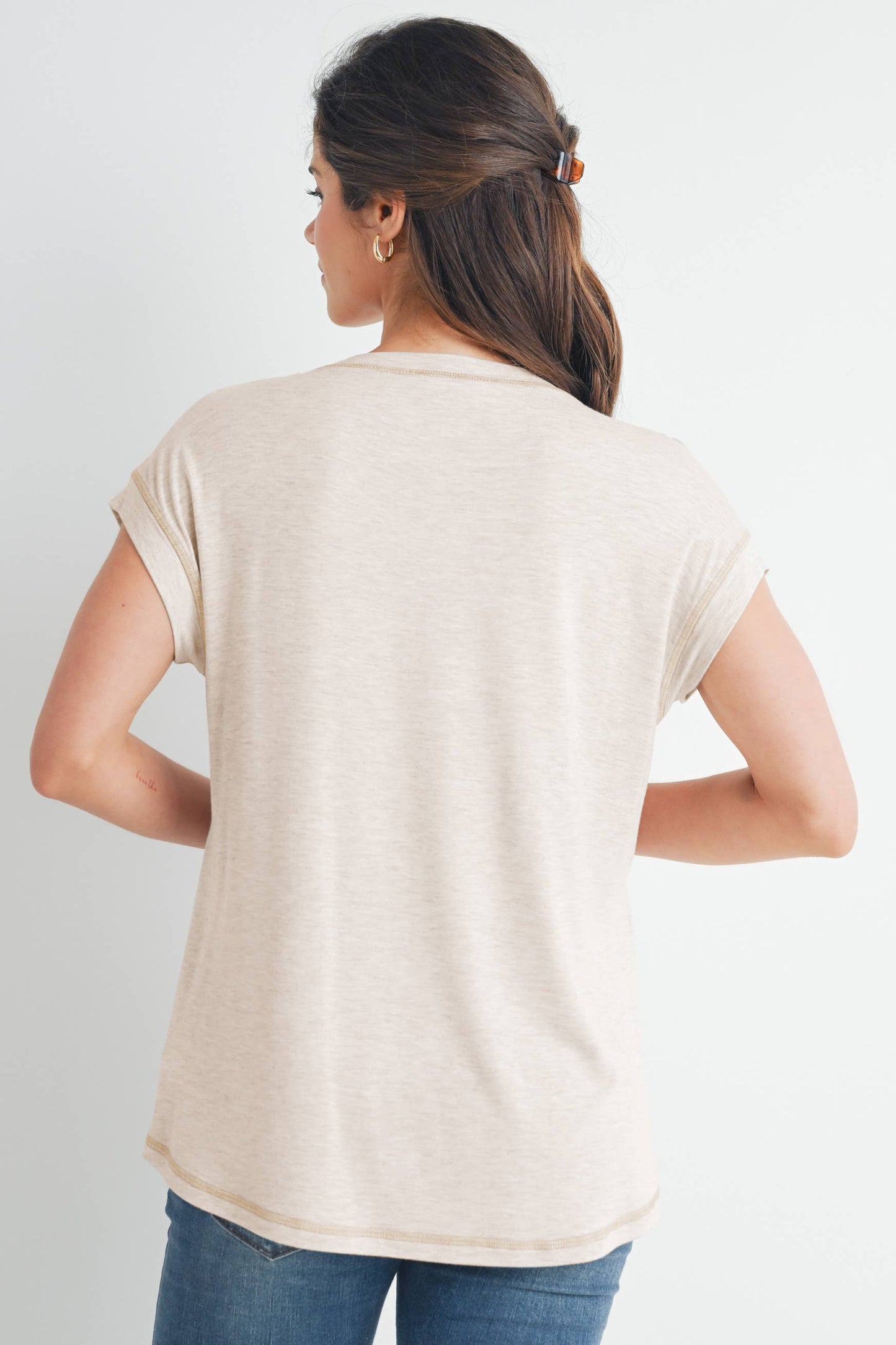 Double Layer Short Sleeve Maternity Nursing Top