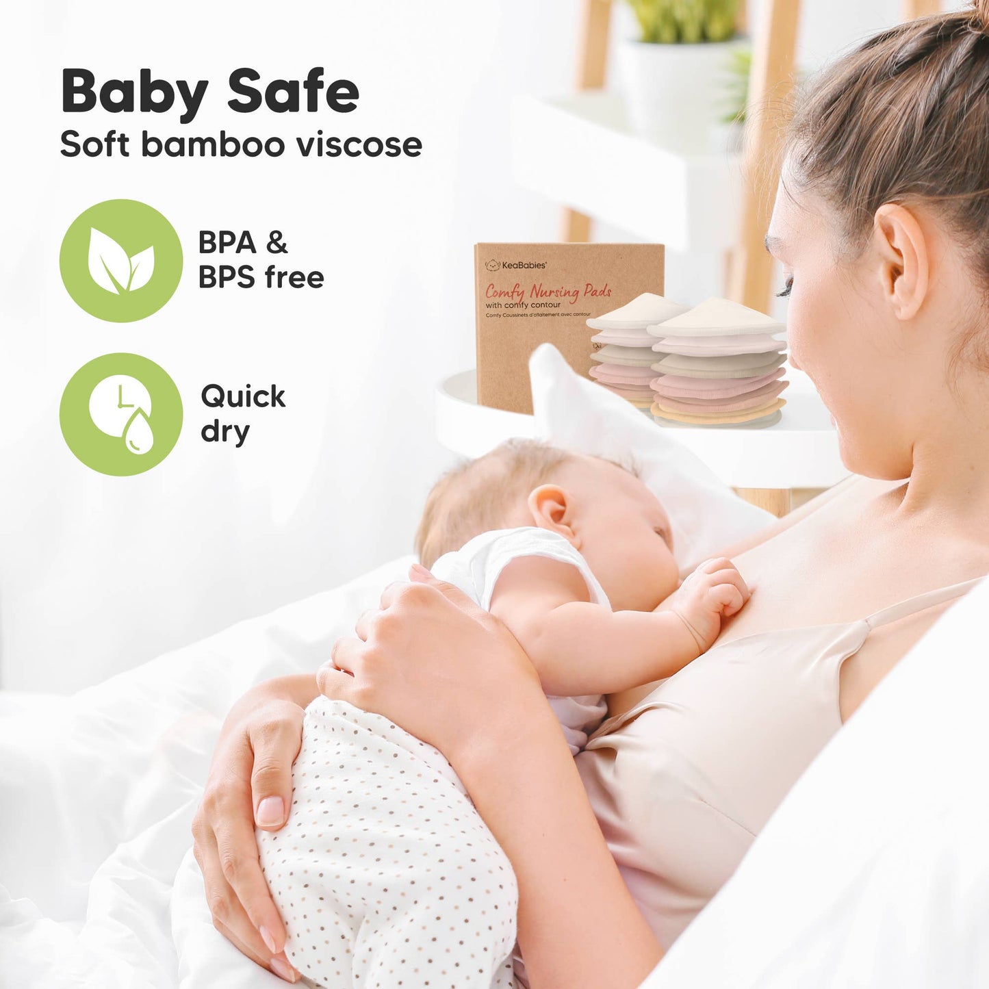 14pk Comfy Nursing Pads, Reusable Breastfeeding Pads
