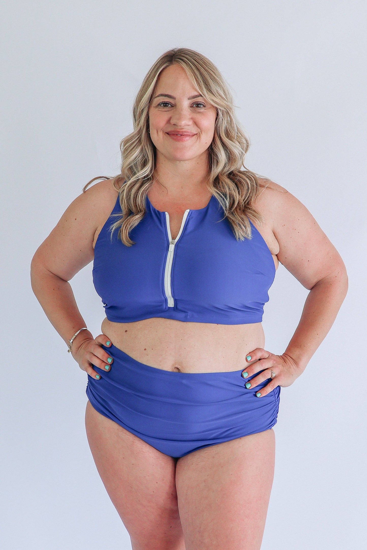 Crop Zip Up Breastfeeding Swimsuit Top 2026