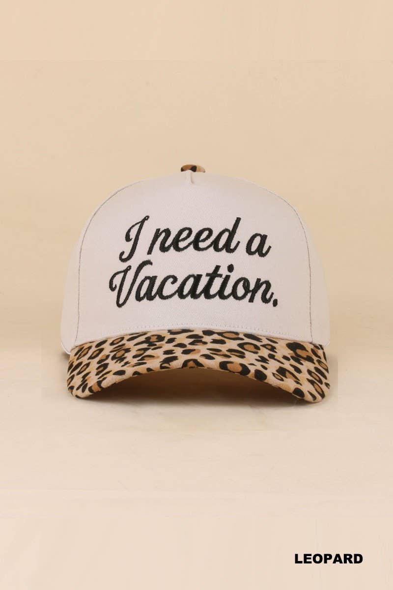 I Need A Vacation Two Tone Snapback Hat