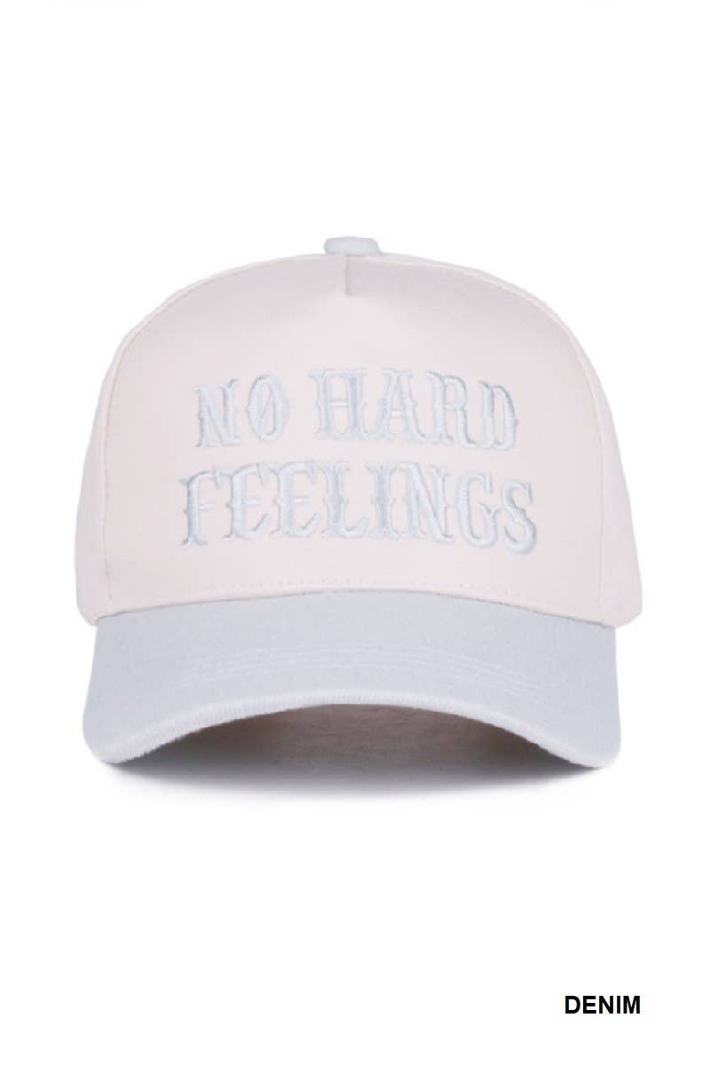 No Hard Feelings Two Tone Canvas Cotton Cap