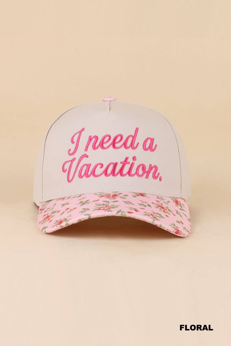 I Need A Vacation Two Tone Snapback Hat