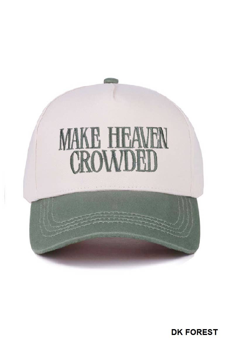 Make Heaven Crowded Two-tone Canvas Cotton Cap