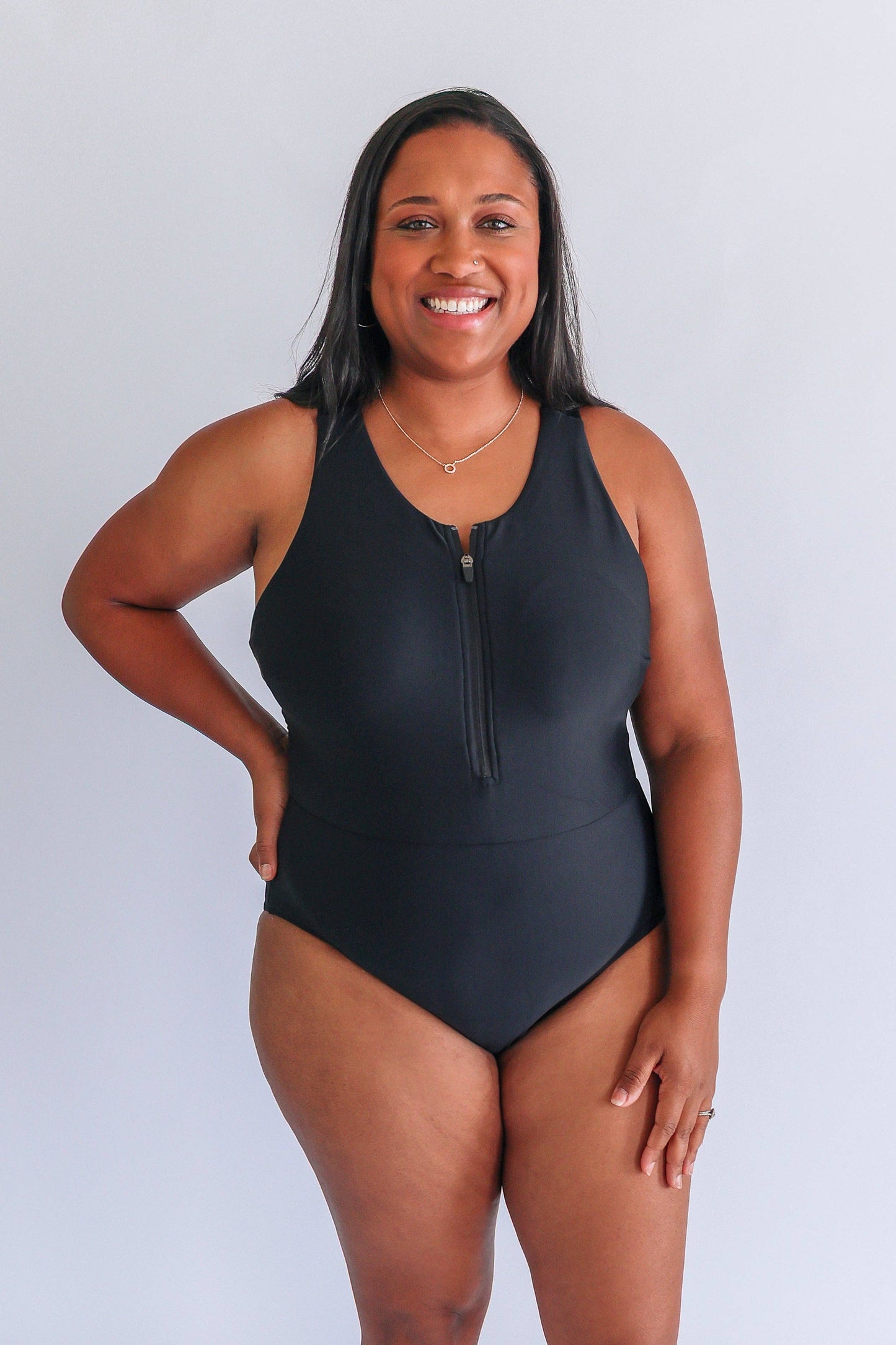 One Piece Zip Breastfeeding Swimsuit 2026
