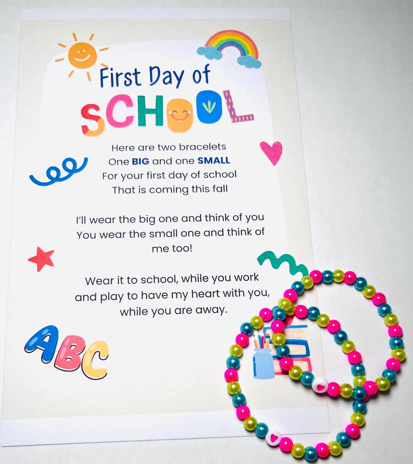 Mama & Mini First Day of School Bracelet Set
