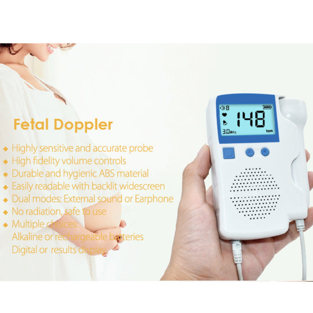 SpringBud FD-350B Fetal Doppler Heart Beat Monitor