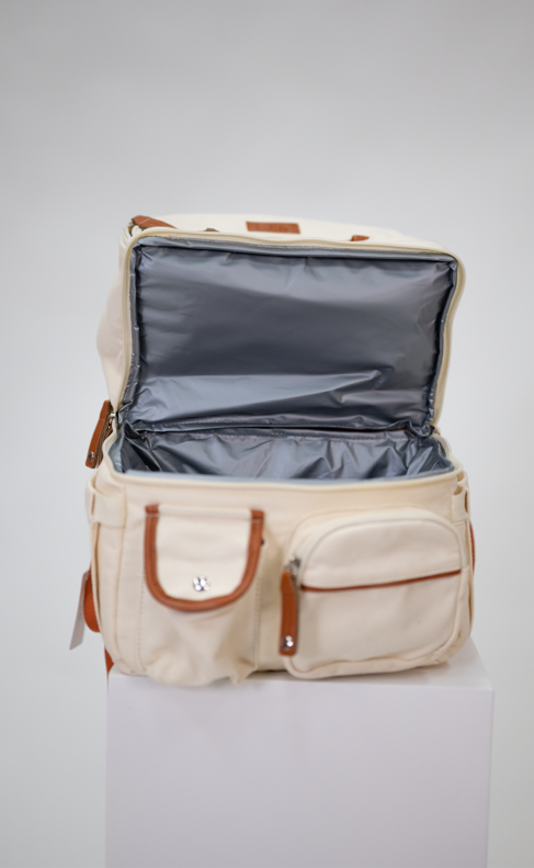 Lila Pumping & Nursing Diaper Bag in Cream
