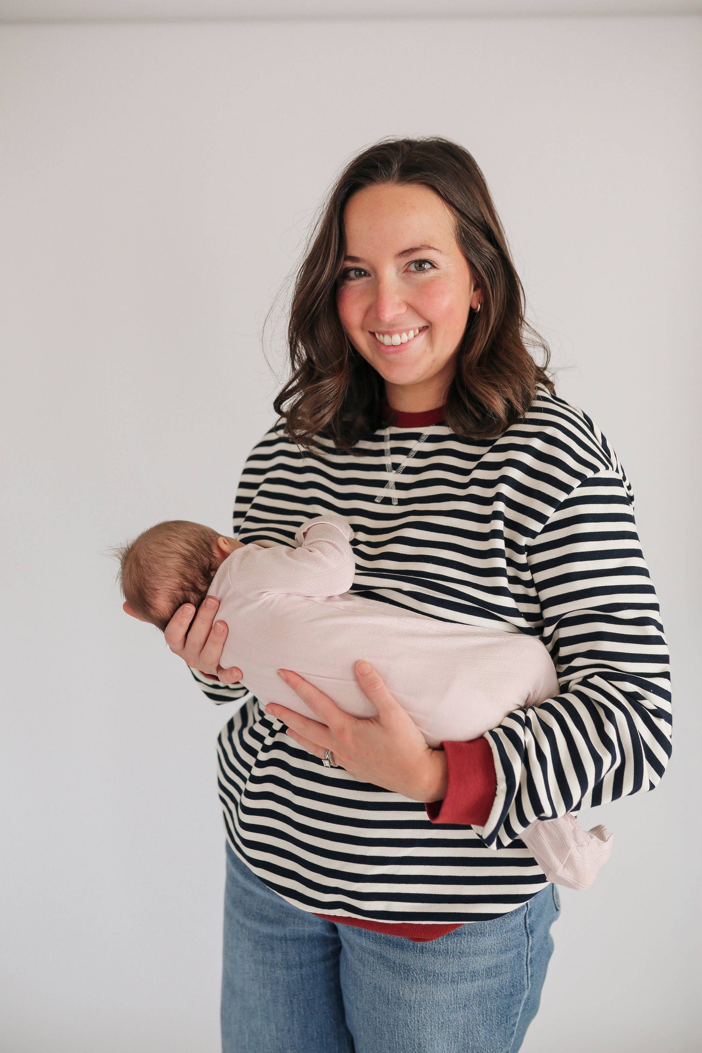 Oversized Fit Freestyle Stripe Breastfeeding Sweatshirt - EXTENDED CHART