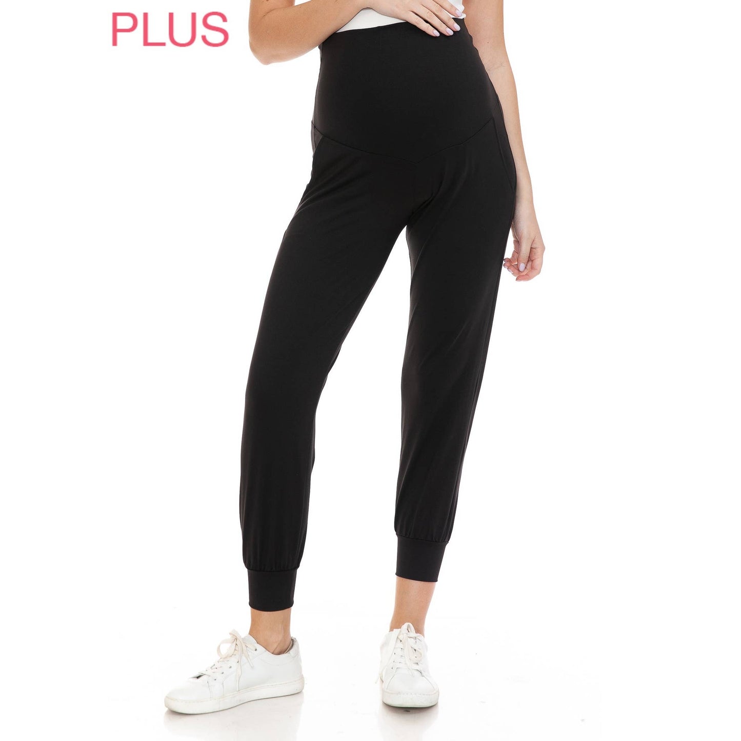 Plus Size Buttery Soft Maternity Comfort Print Joggers