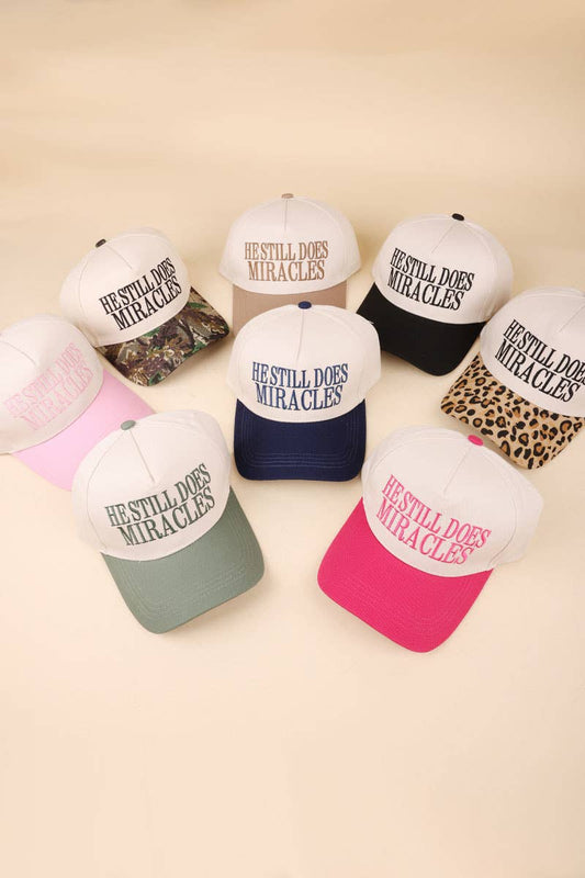He Still Does Miracles Two Tone Canvas Cotton Cap