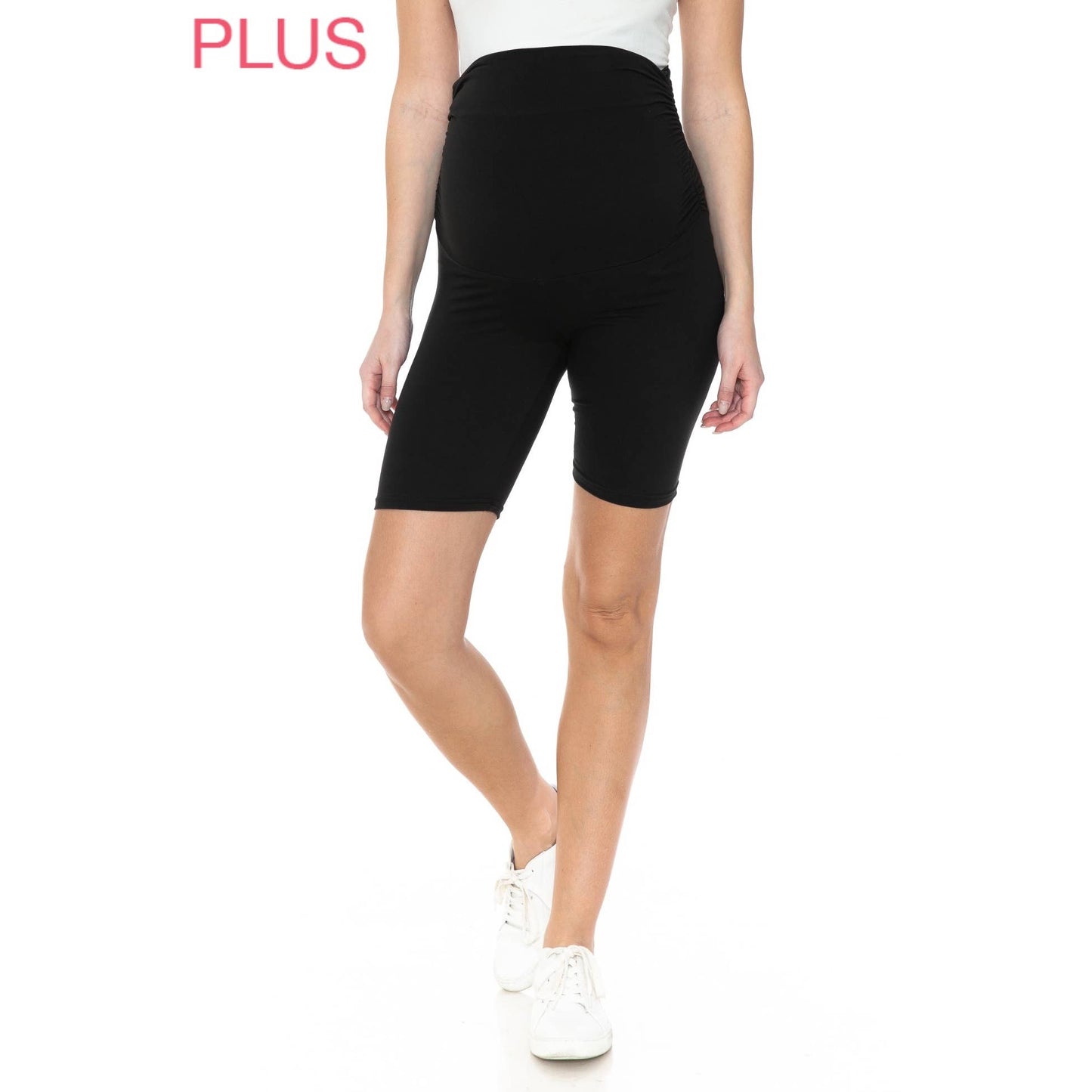 Plus Size Buttery Soft Print Maternity Shorts