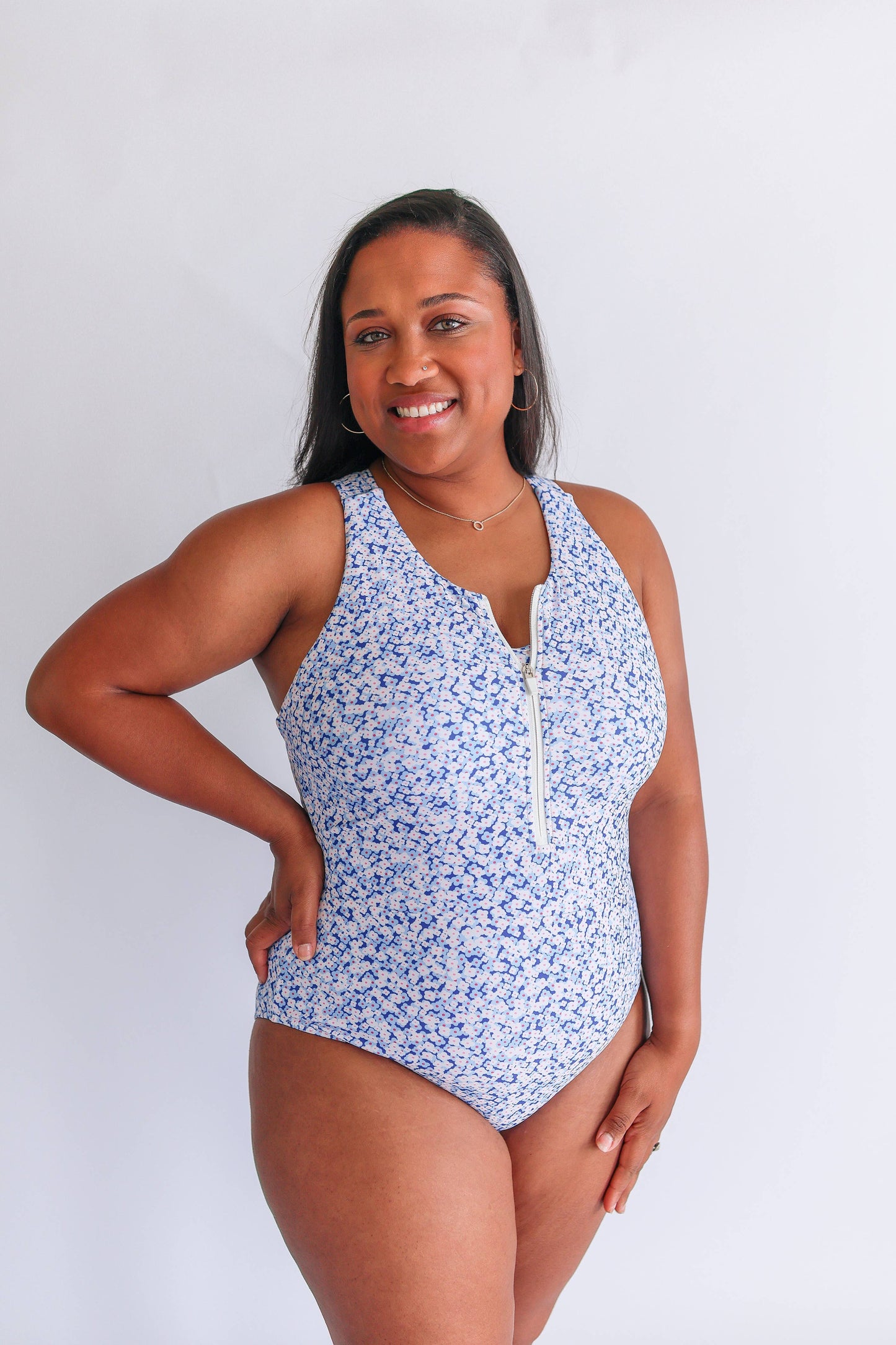 One Piece Zip Breastfeeding Swimsuit 2026