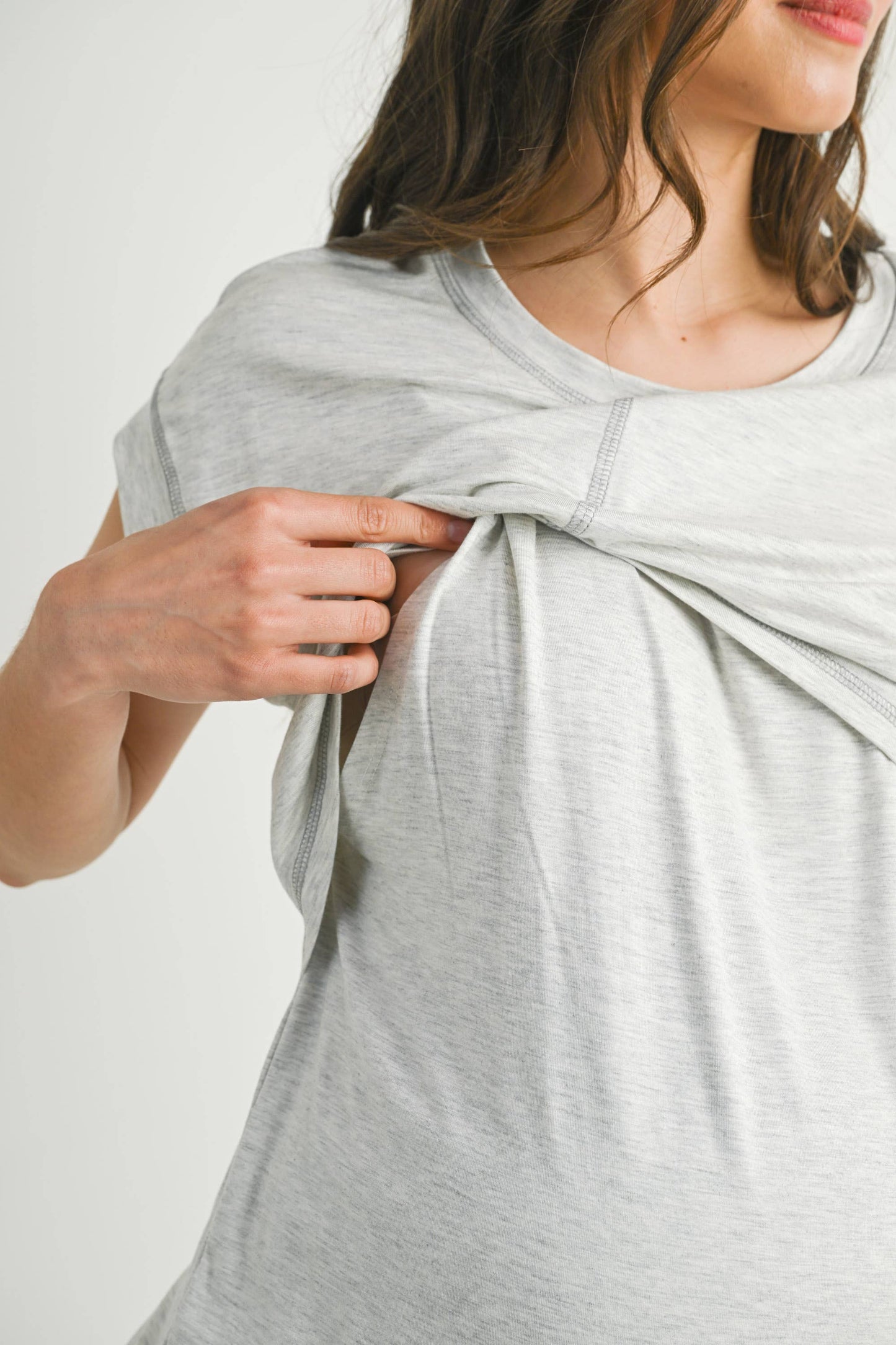 Double Layer Short Sleeve Maternity Nursing Top