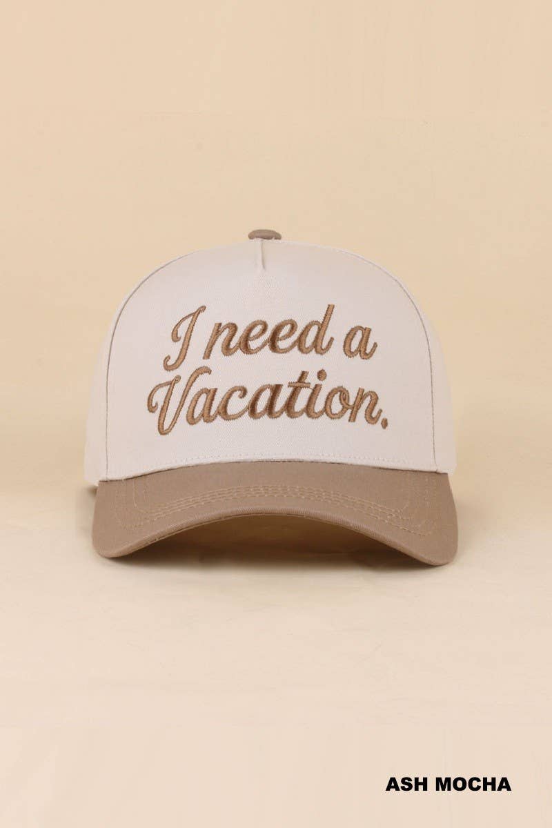 I Need A Vacation Two Tone Snapback Hat