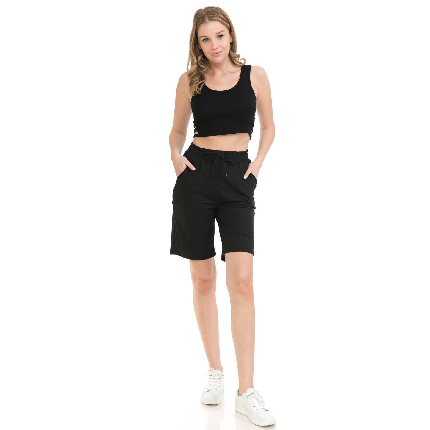 Buttery Soft Solid  Jogger Shorts with Drawstring