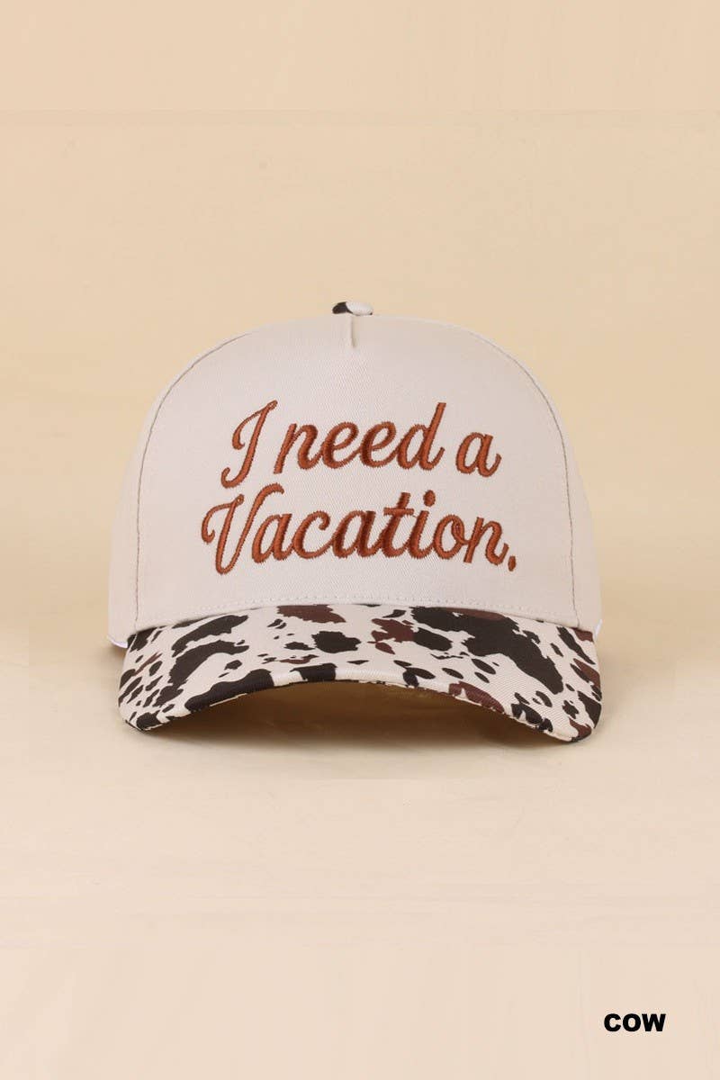 I Need A Vacation Two Tone Snapback Hat