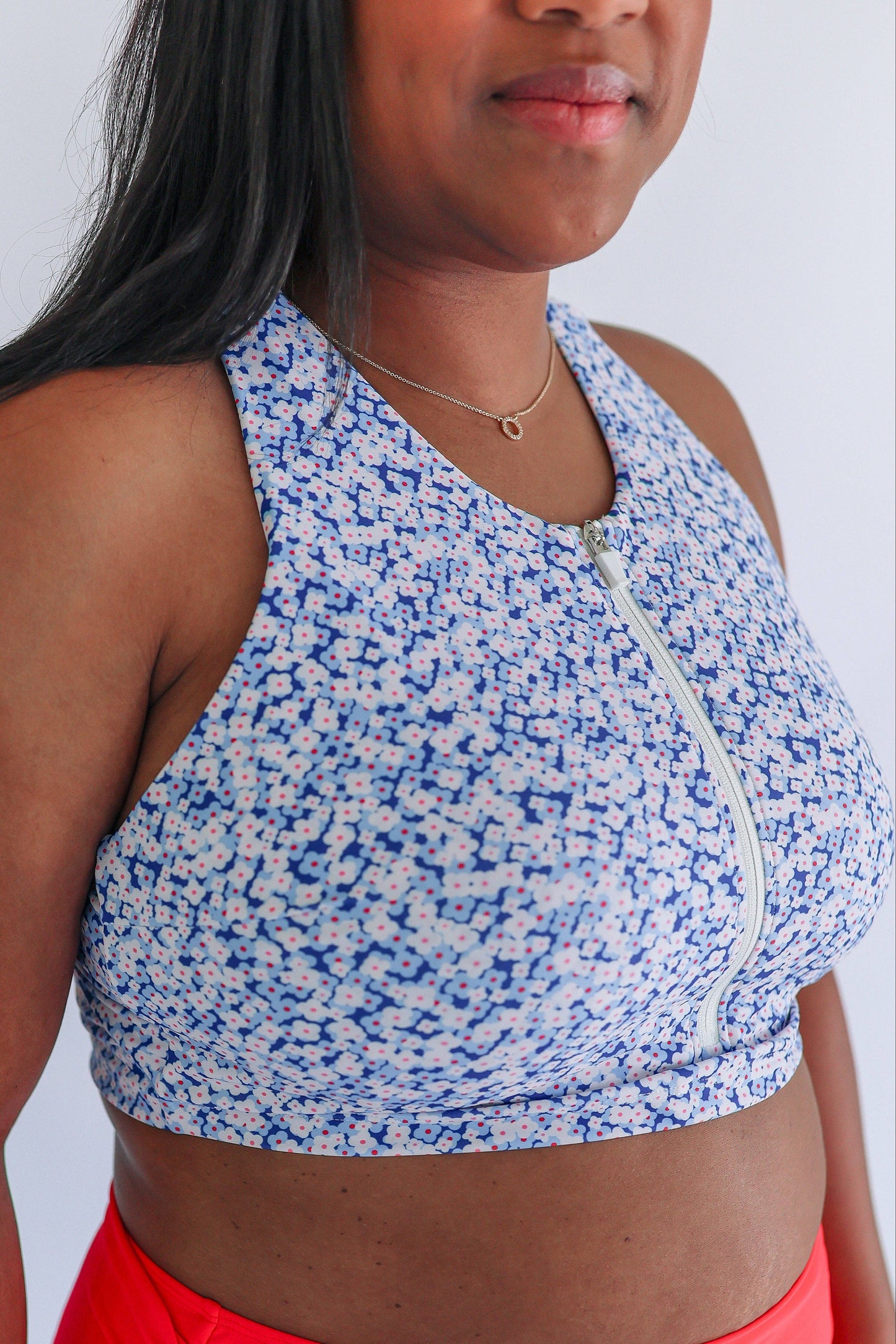 Crop Zip Up Breastfeeding Swimsuit Top 2026
