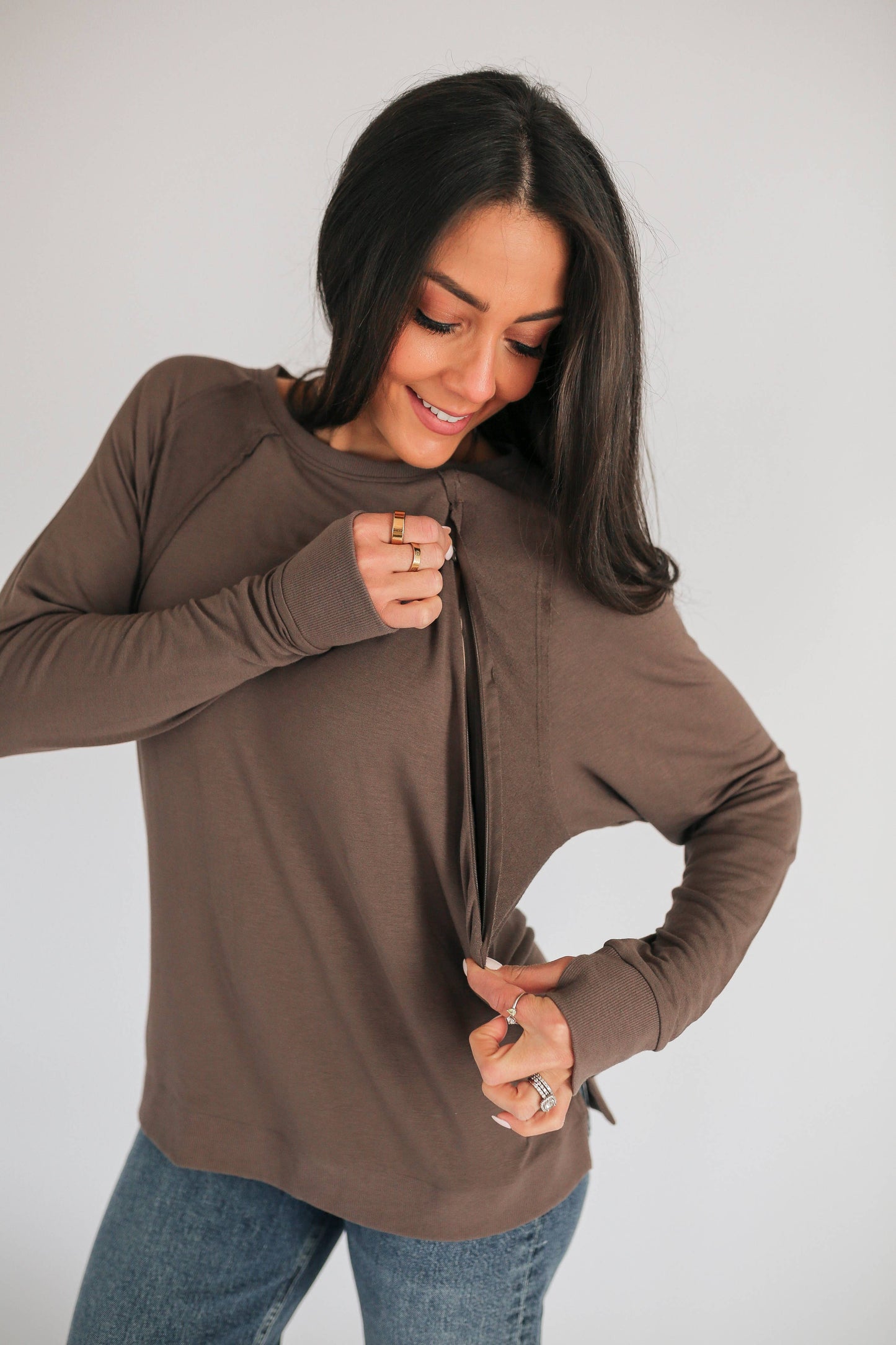 Free Flowing Lightweight Long Sleeve Nursing Top