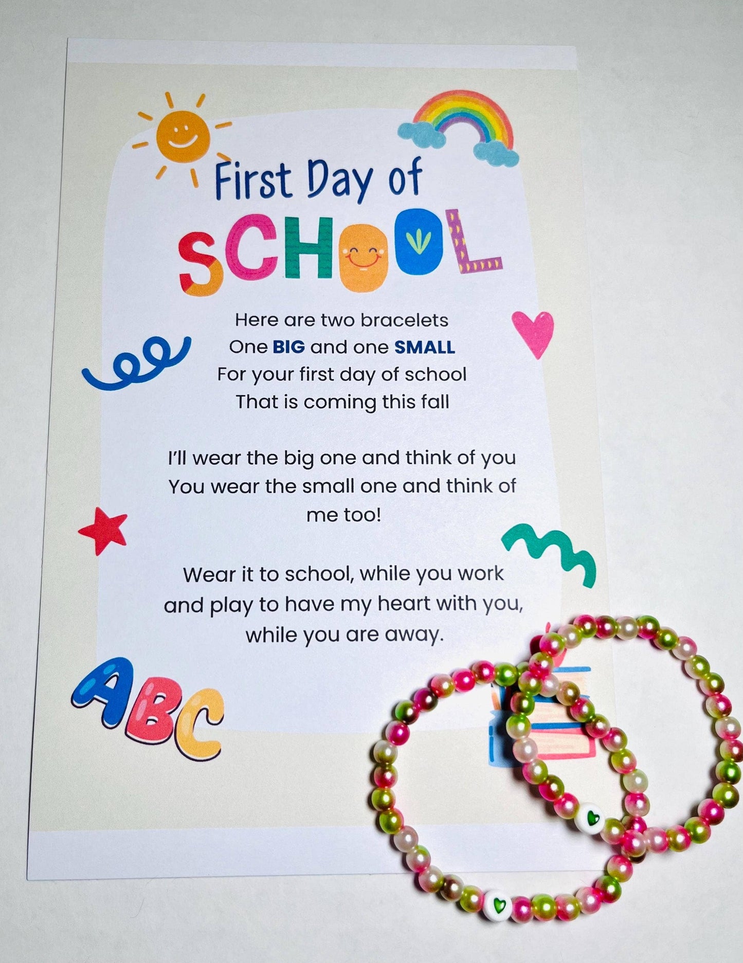 Mama & Mini First Day of School Bracelet Set