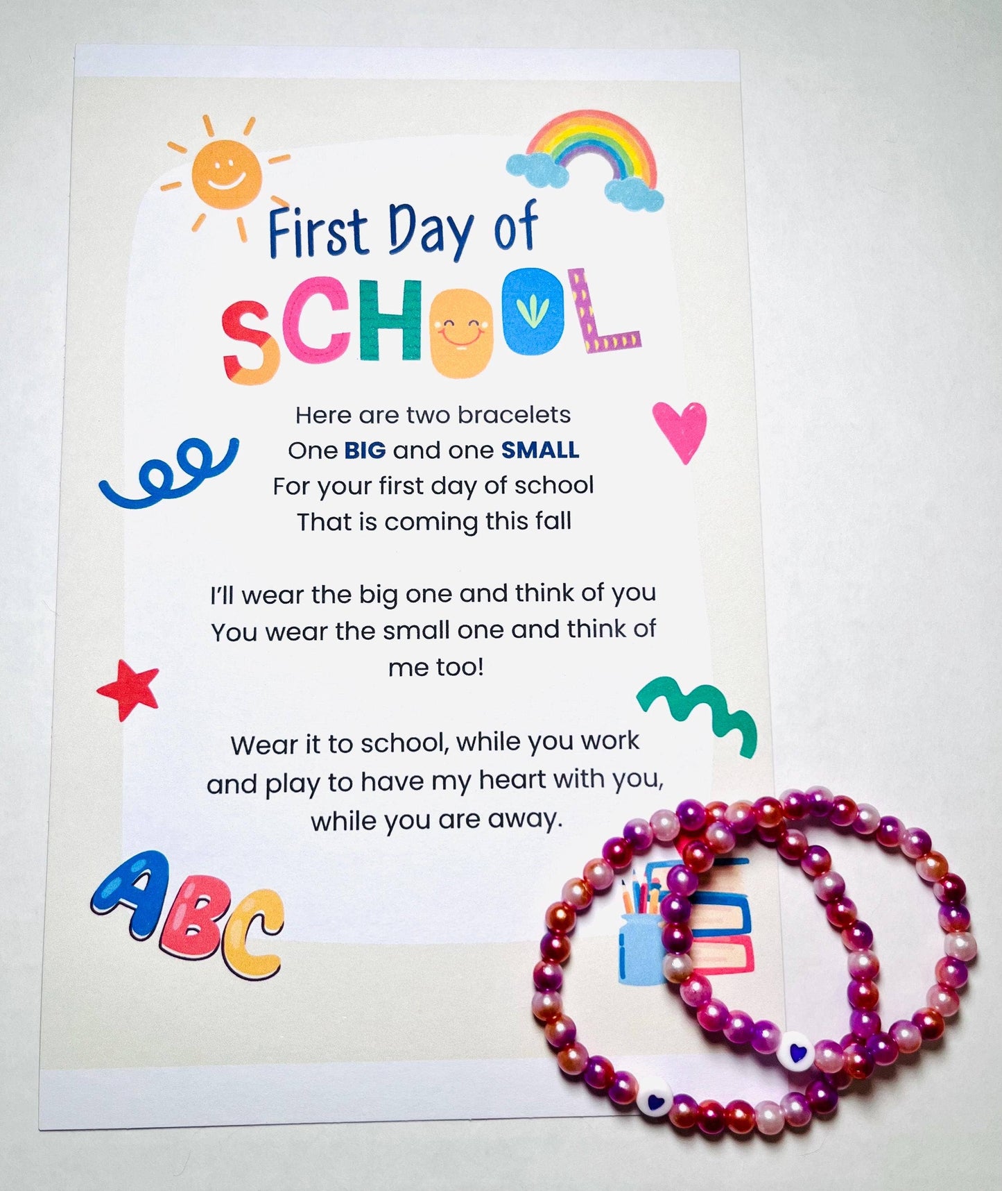 Mama & Mini First Day of School Bracelet Set