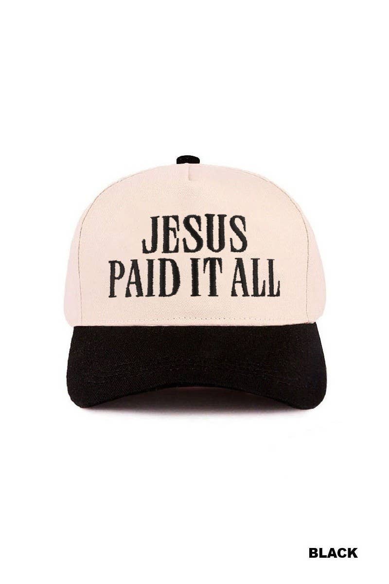 Jesus Paid It All Two Tone Cotton Hat