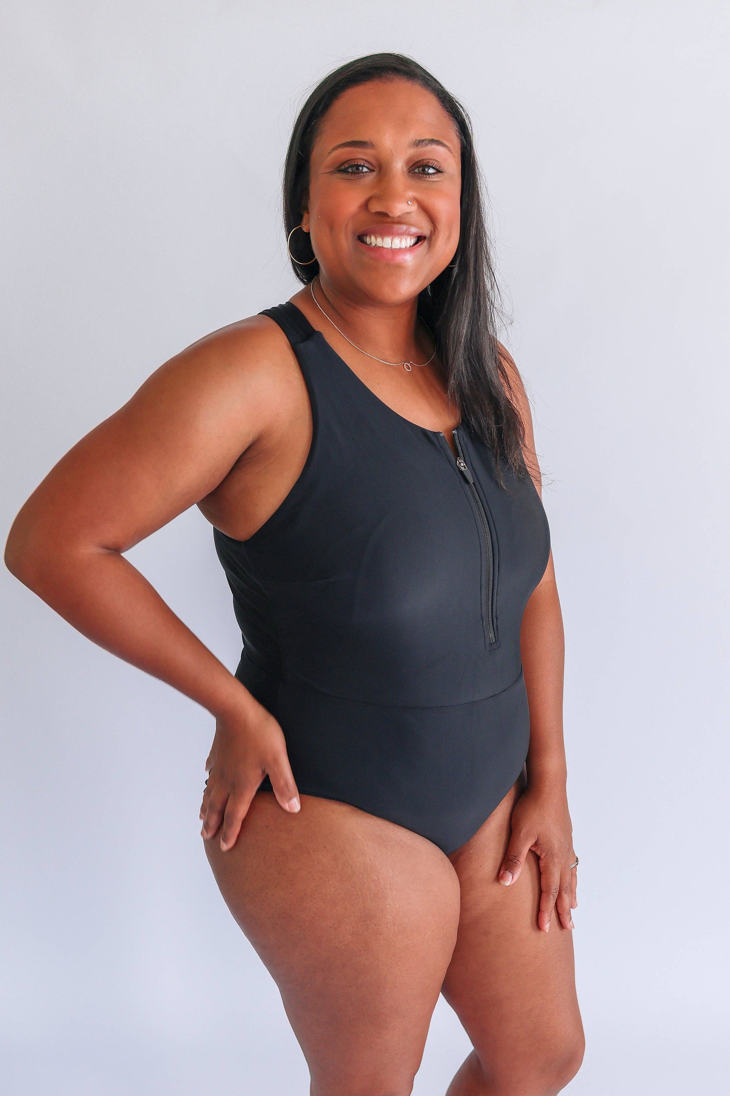One Piece Zip Breastfeeding Swimsuit 2026