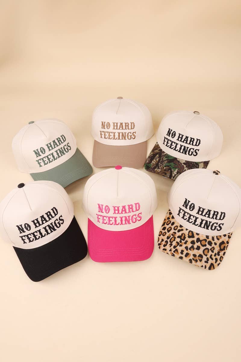 No Hard Feelings Two Tone Canvas Cotton Cap