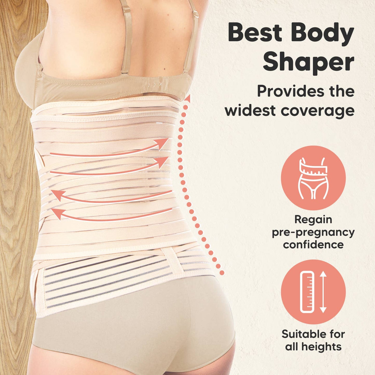 KeaBabies Revive 3 in 1 Postpartum Belt (Classic Ivory, M/L)