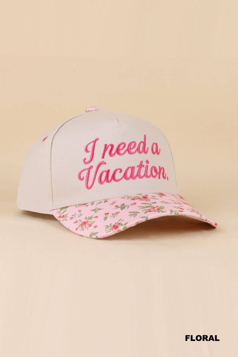 I Need A Vacation Two Tone Snapback Hat