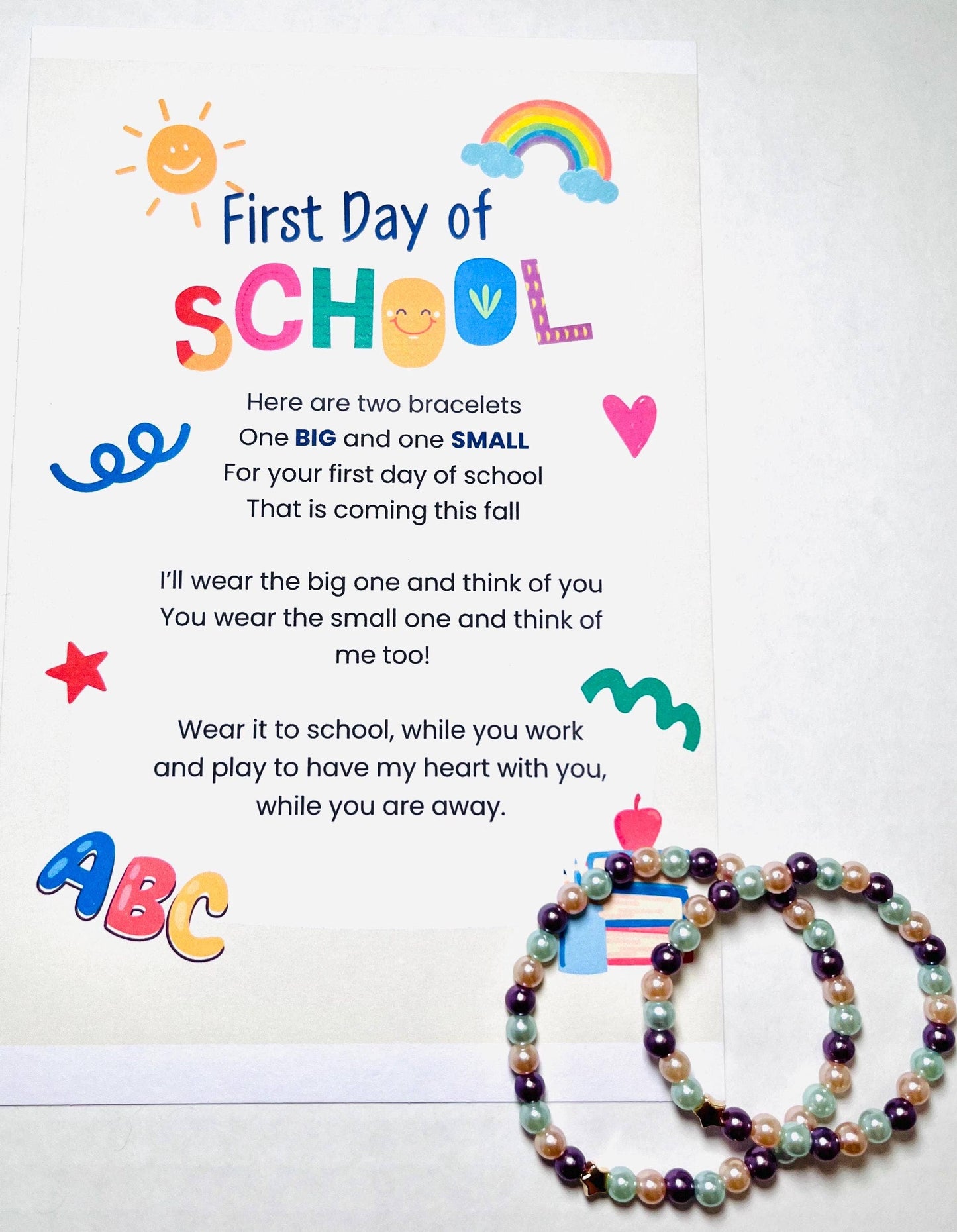 Mama & Mini First Day of School Bracelet Set
