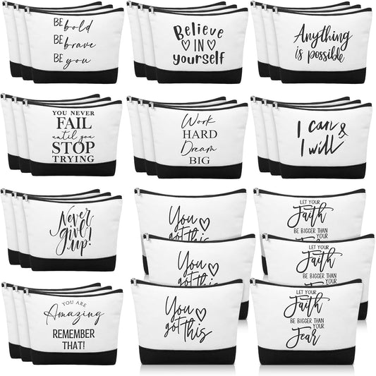 Canvas Zipper Bag- Inspirational Quote