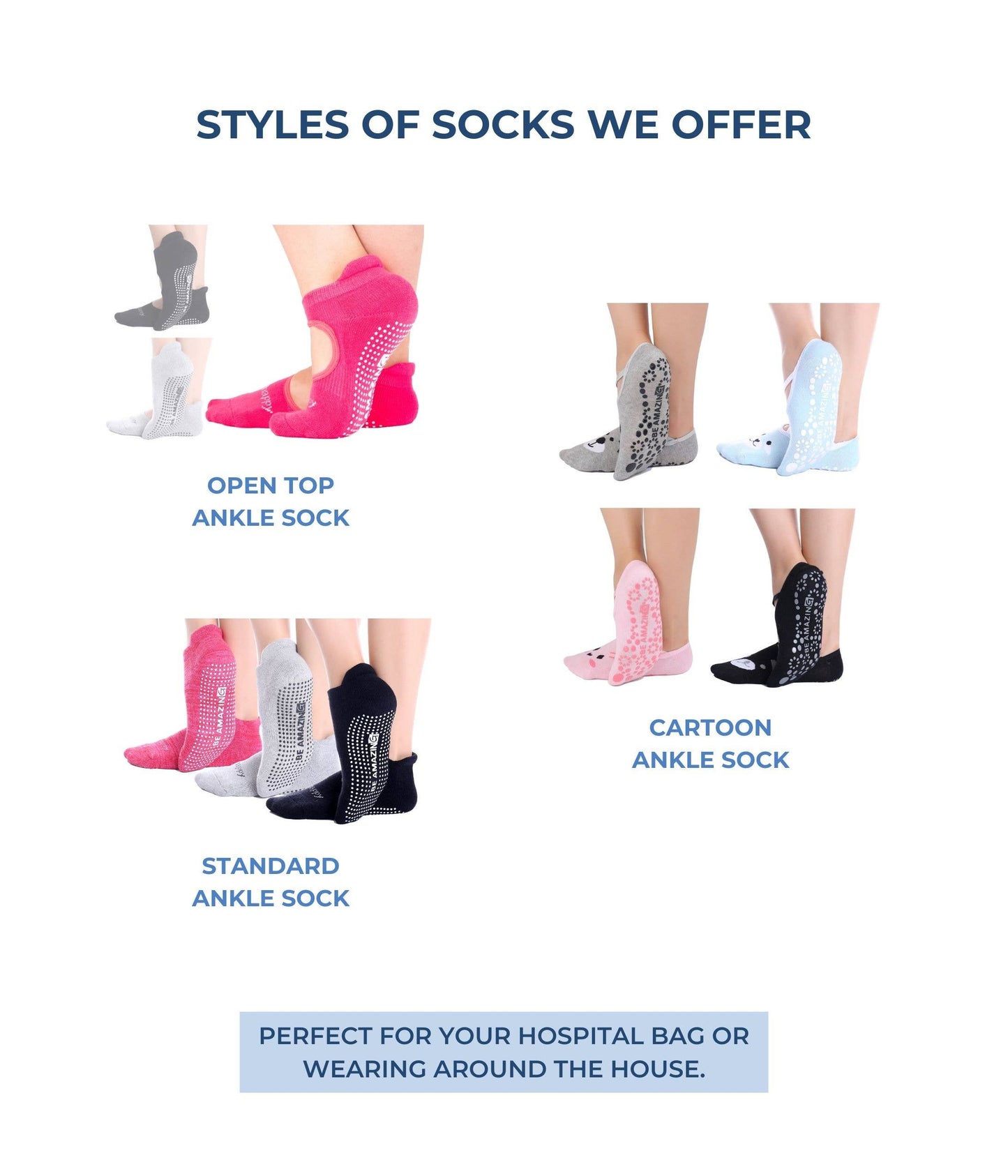 Non-Slip Women's Hospital Socks