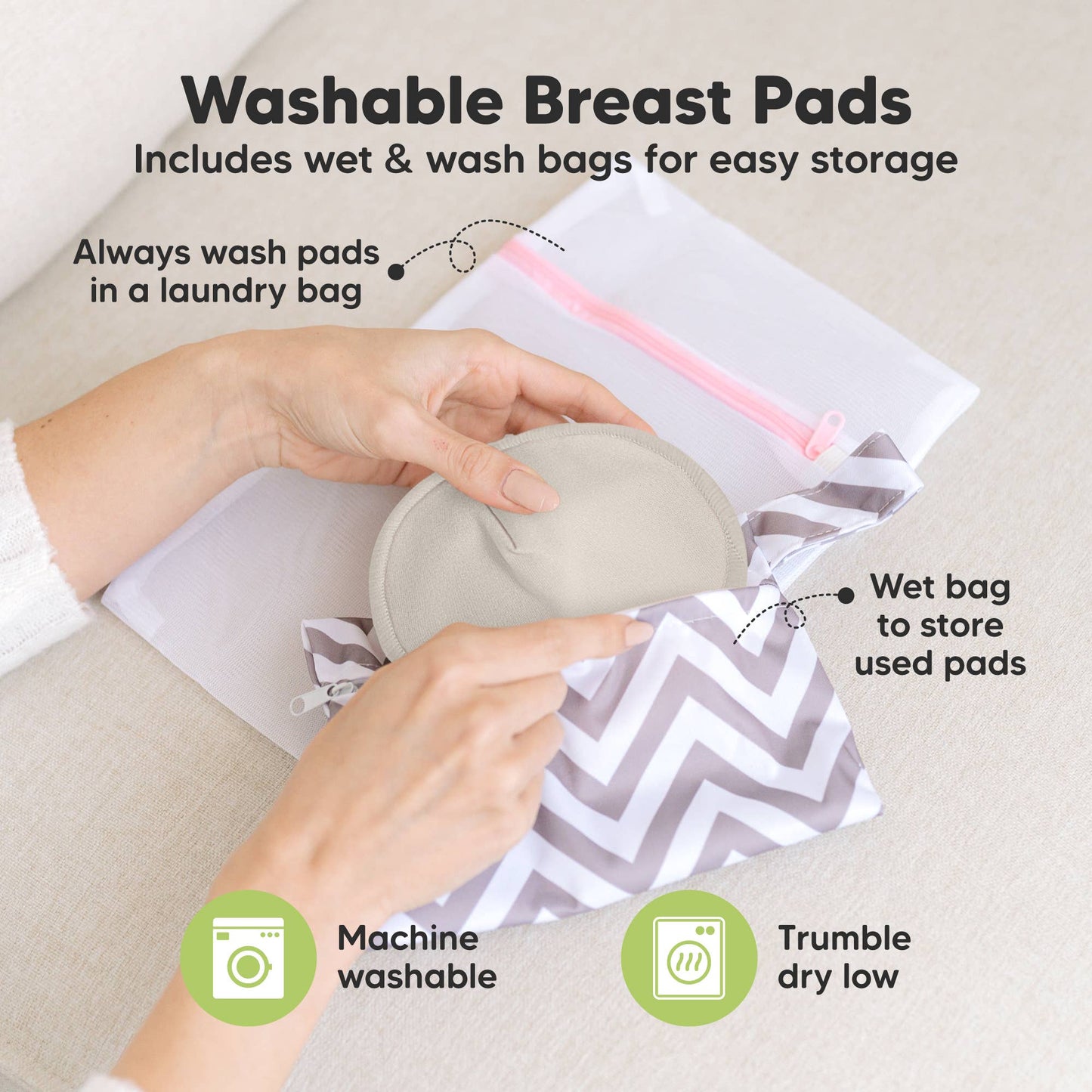 14pk Comfy Nursing Pads, Reusable Breastfeeding Pads