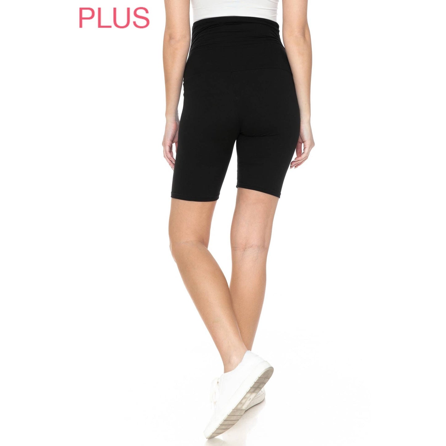 Plus Size Buttery Soft Print Maternity Shorts