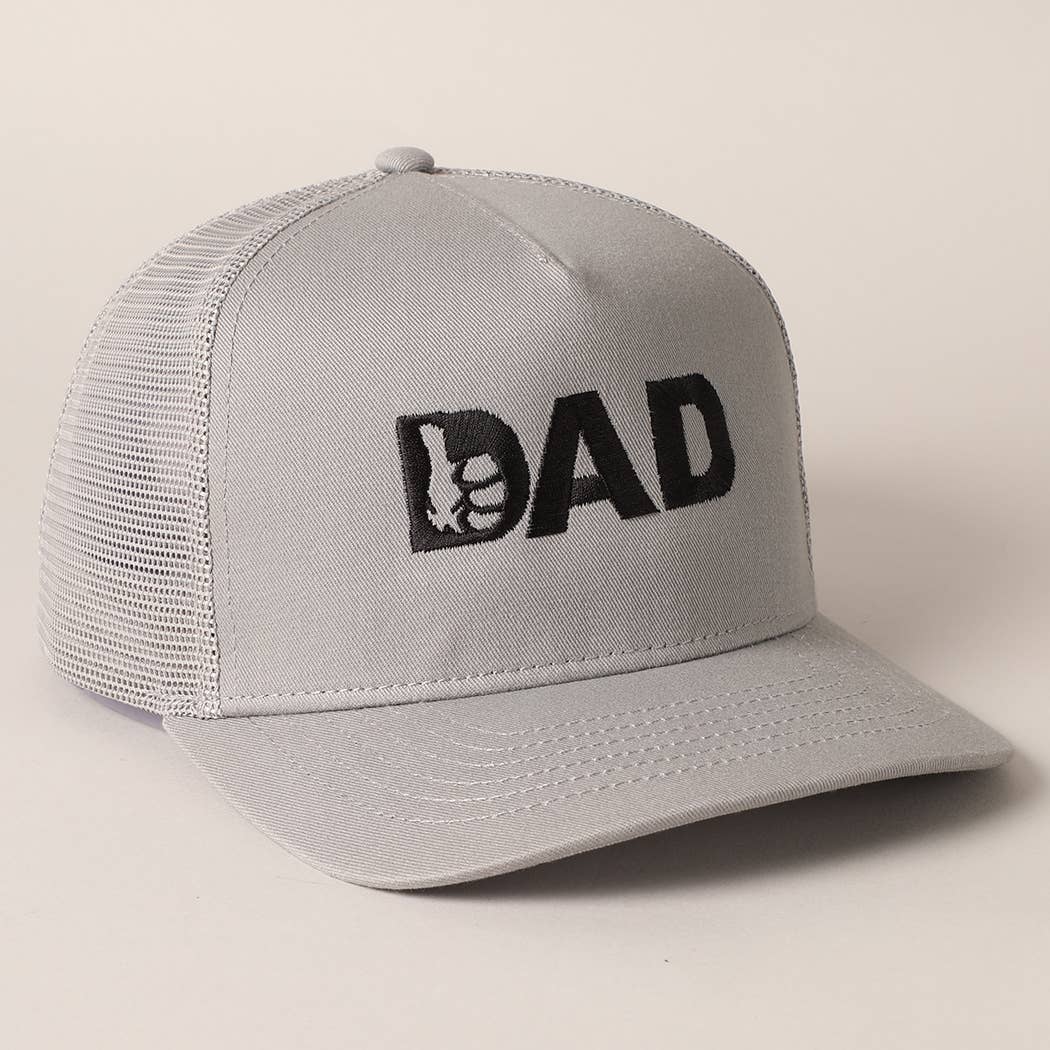 Thumbs Up Dad Father's Day Gift Mesh Back Embroidered Cap