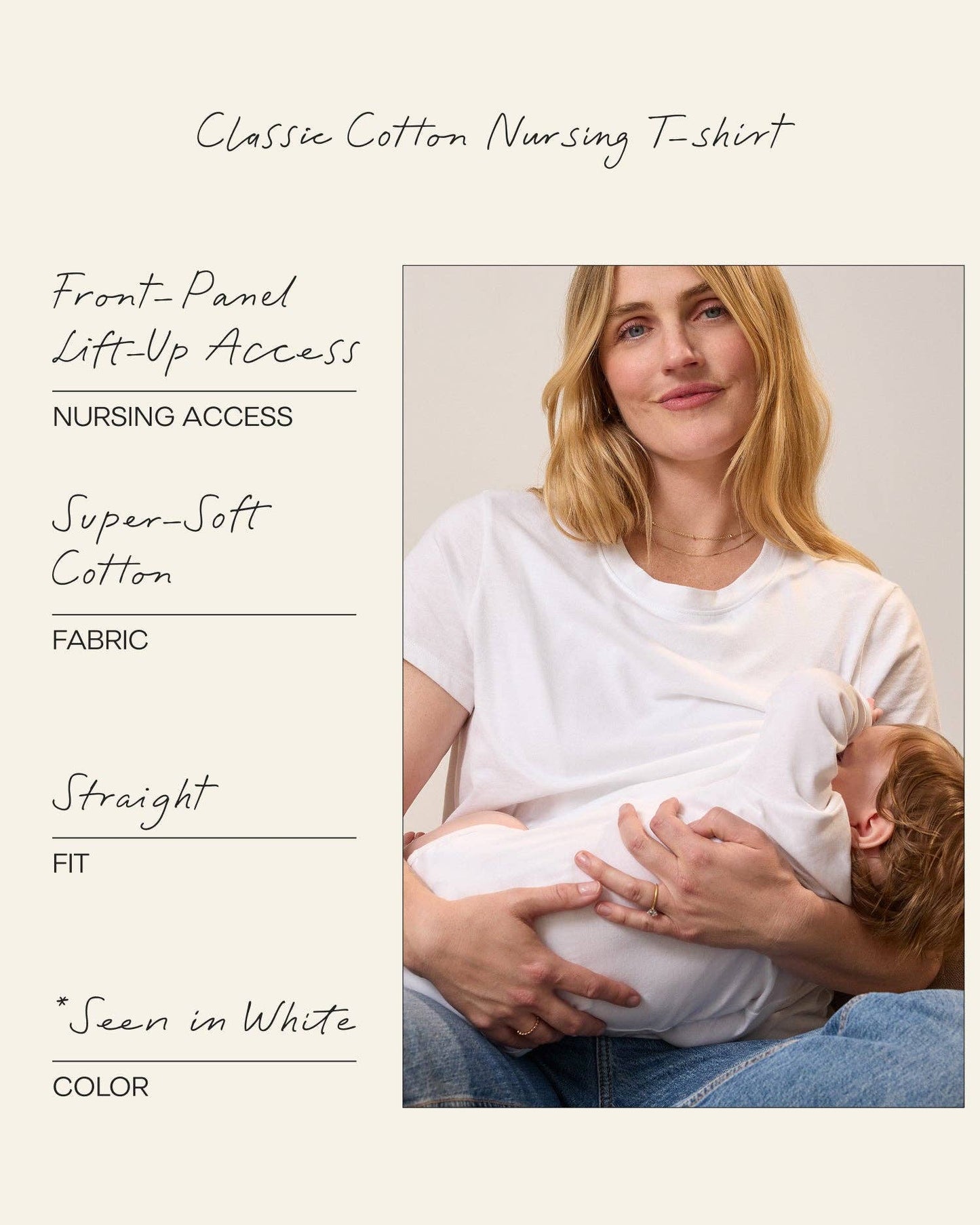 Emboridered Classic Cotton Nursing T-shirt