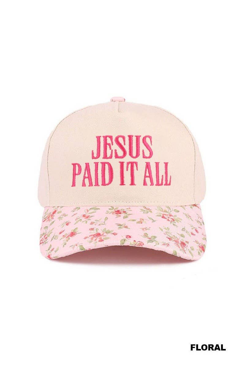 Jesus Paid It All Two Tone Cotton Hat