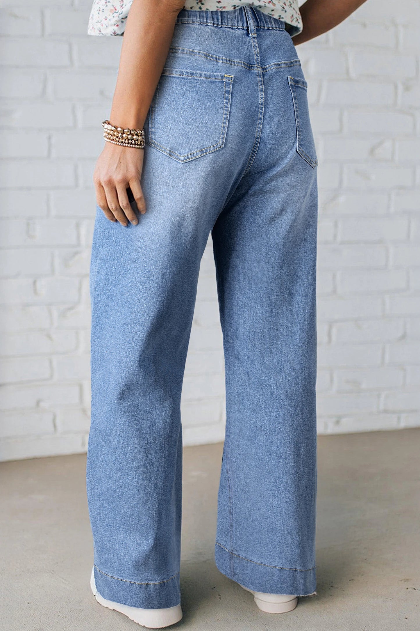 Plus Size Acid Wash Lace-Up Jeans
