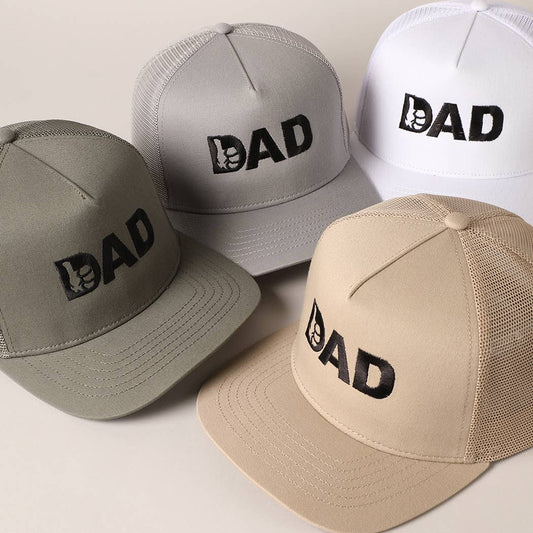 Thumbs Up Dad Father's Day Gift Mesh Back Embroidered Cap