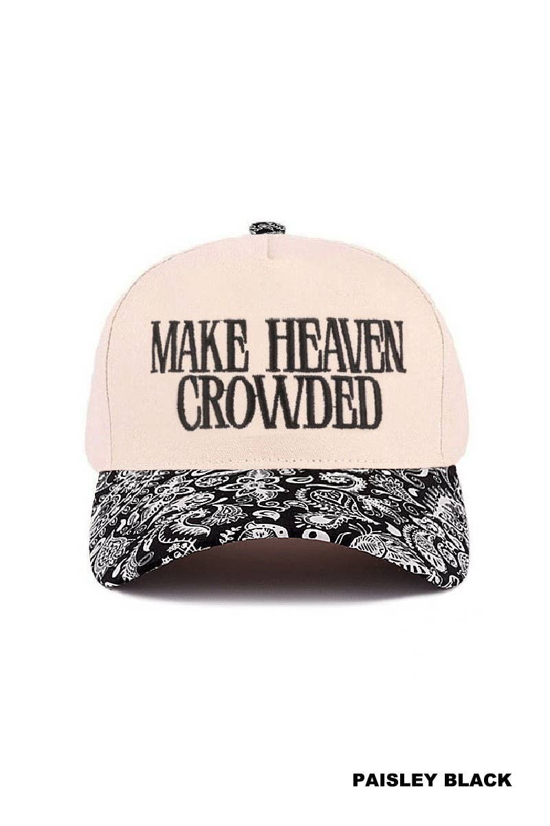 Make Heaven Crowded Two-tone Canvas Cotton Cap