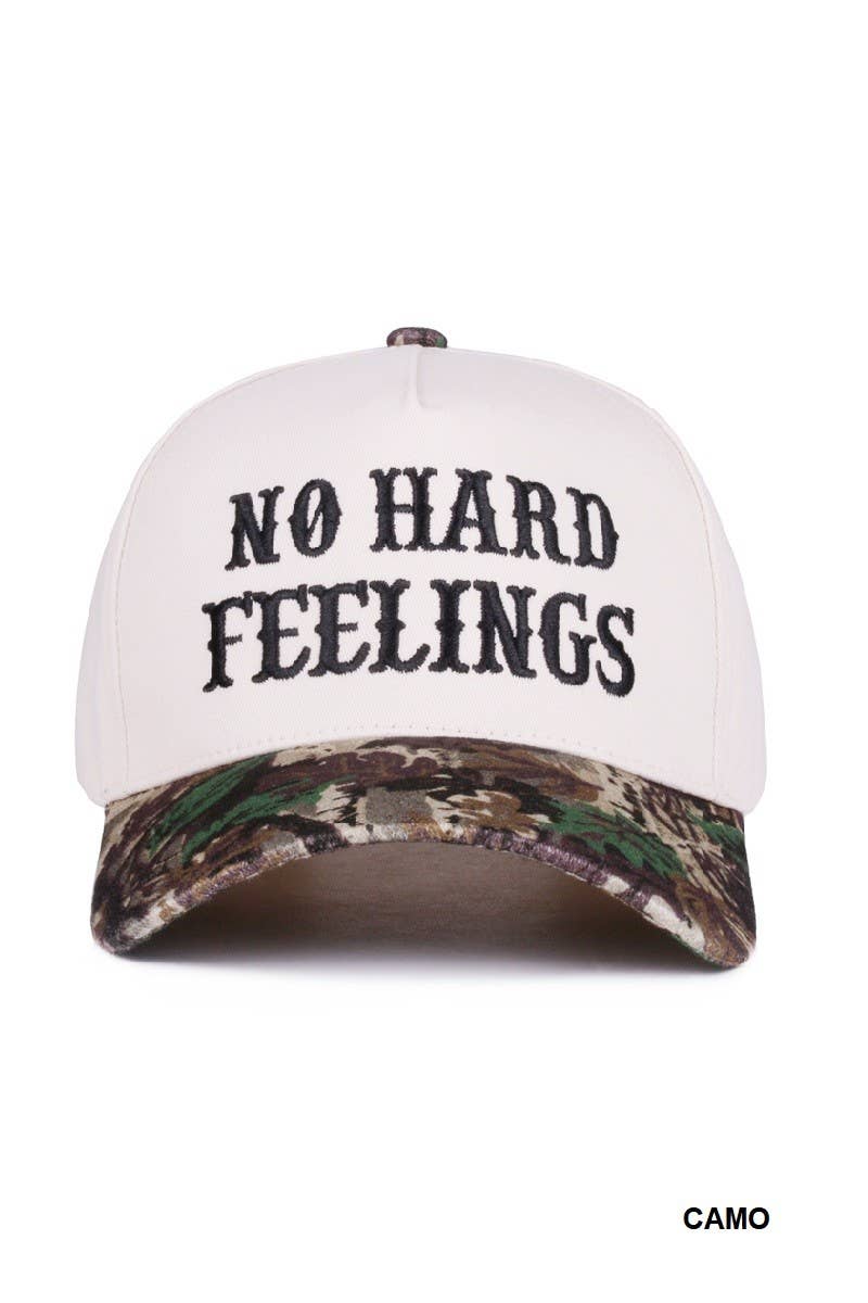 No Hard Feelings Two Tone Canvas Cotton Cap