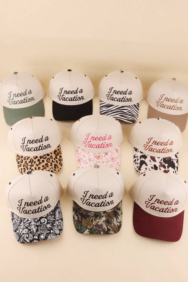 I Need A Vacation Two Tone Snapback Hat