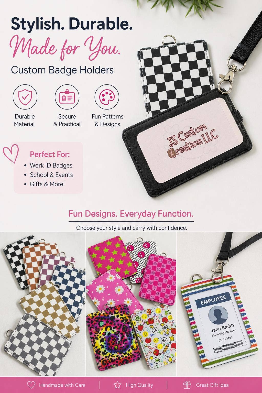 Custom Designed ID Badge Holder Lanyard Accessories