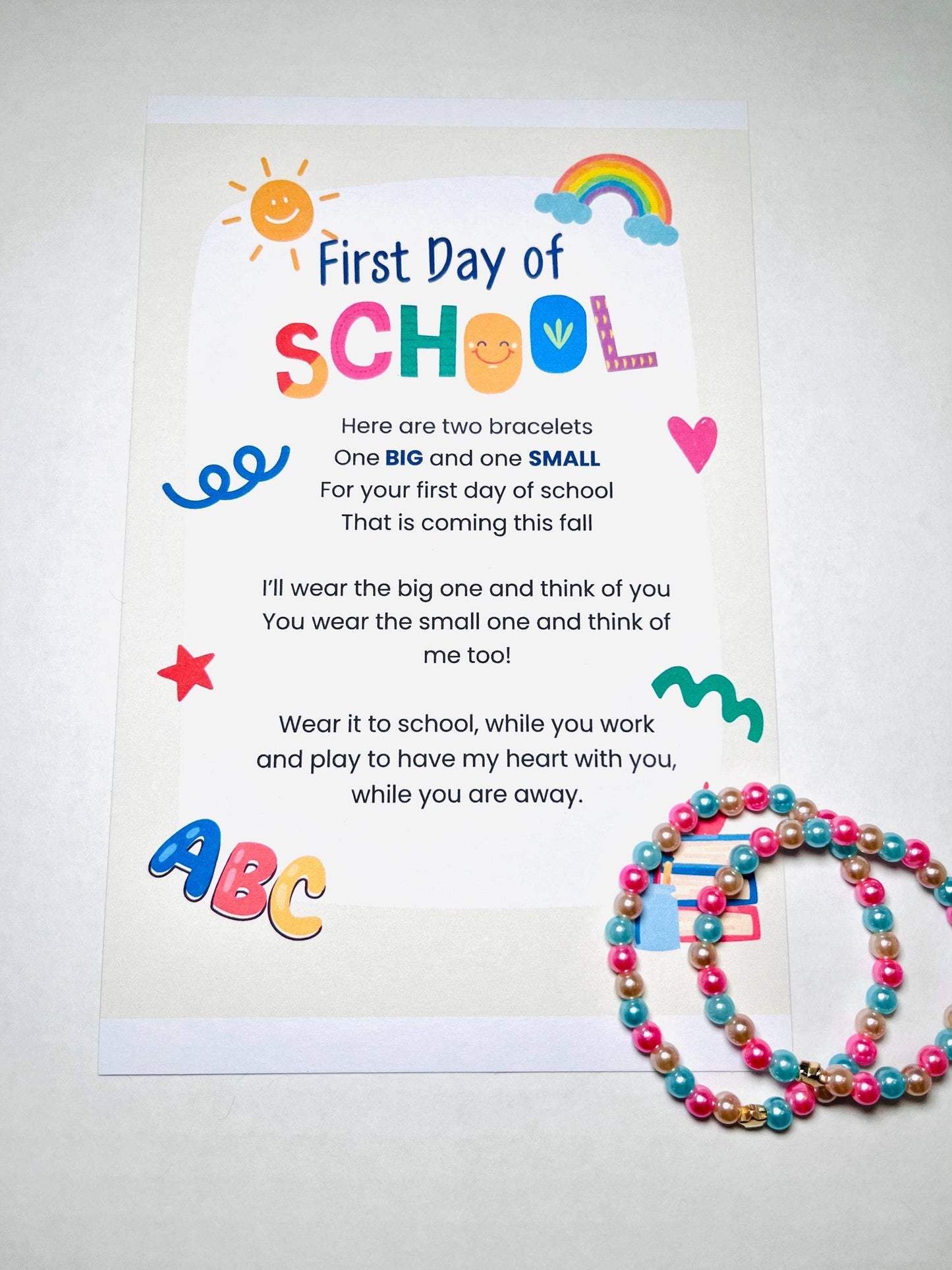 Mama & Mini First Day of School Bracelet Set