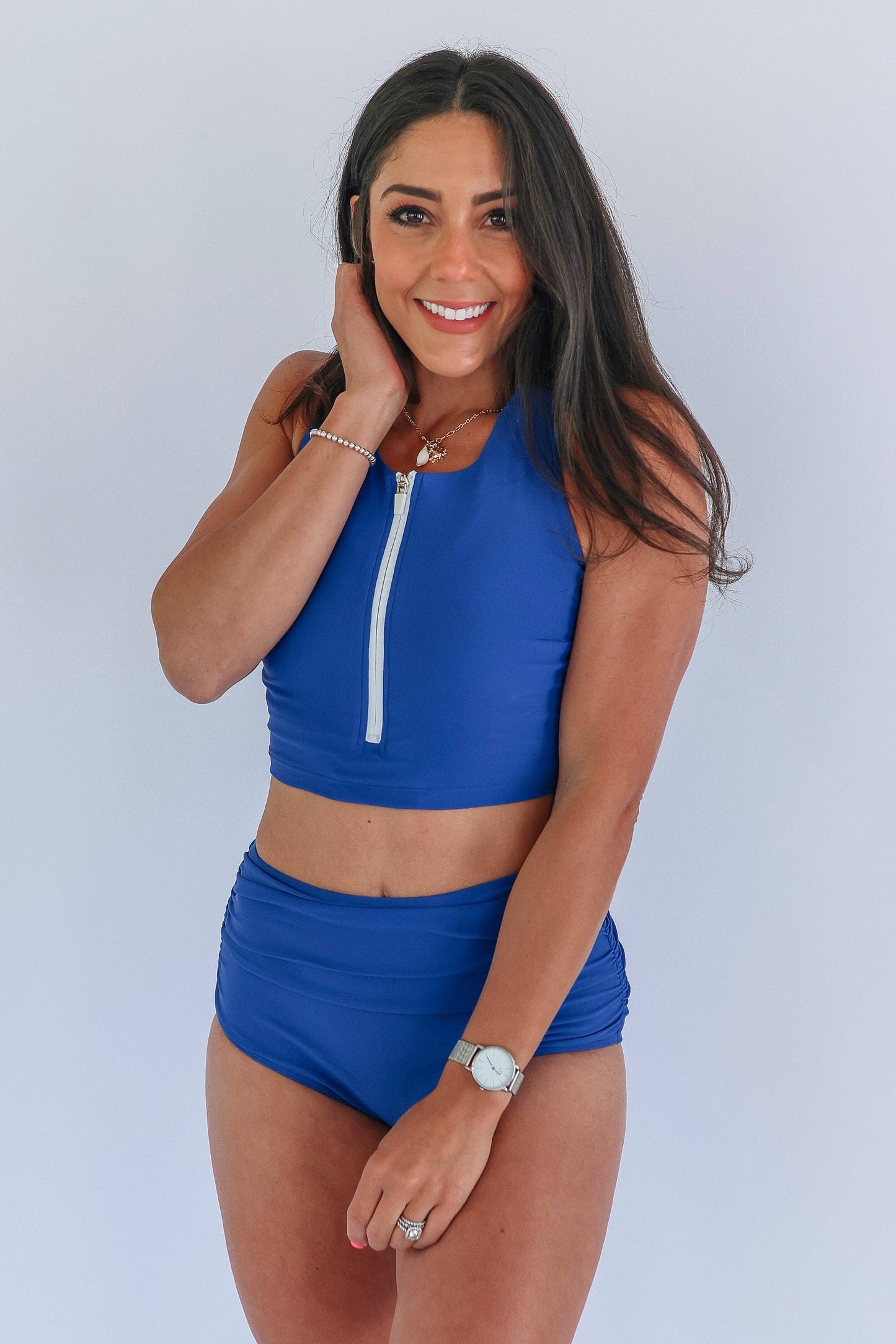 Crop Zip Up Breastfeeding Swimsuit Top 2026