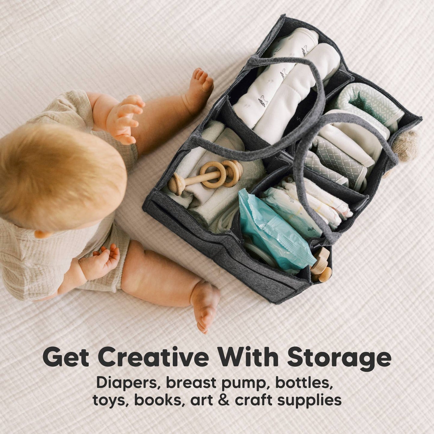 Original Baby Diaper Caddy Organizer for Nursery, Storage