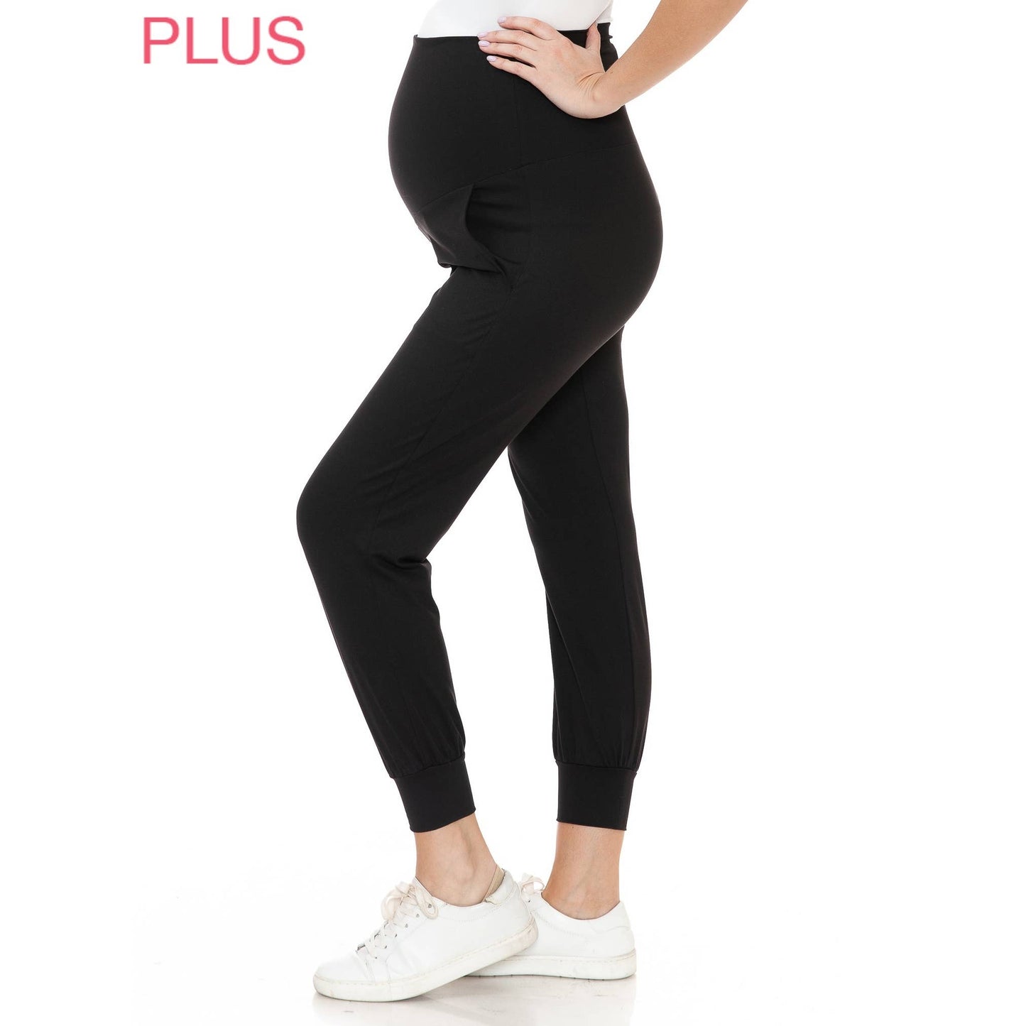 Plus Size Buttery Soft Maternity Comfort Print Joggers