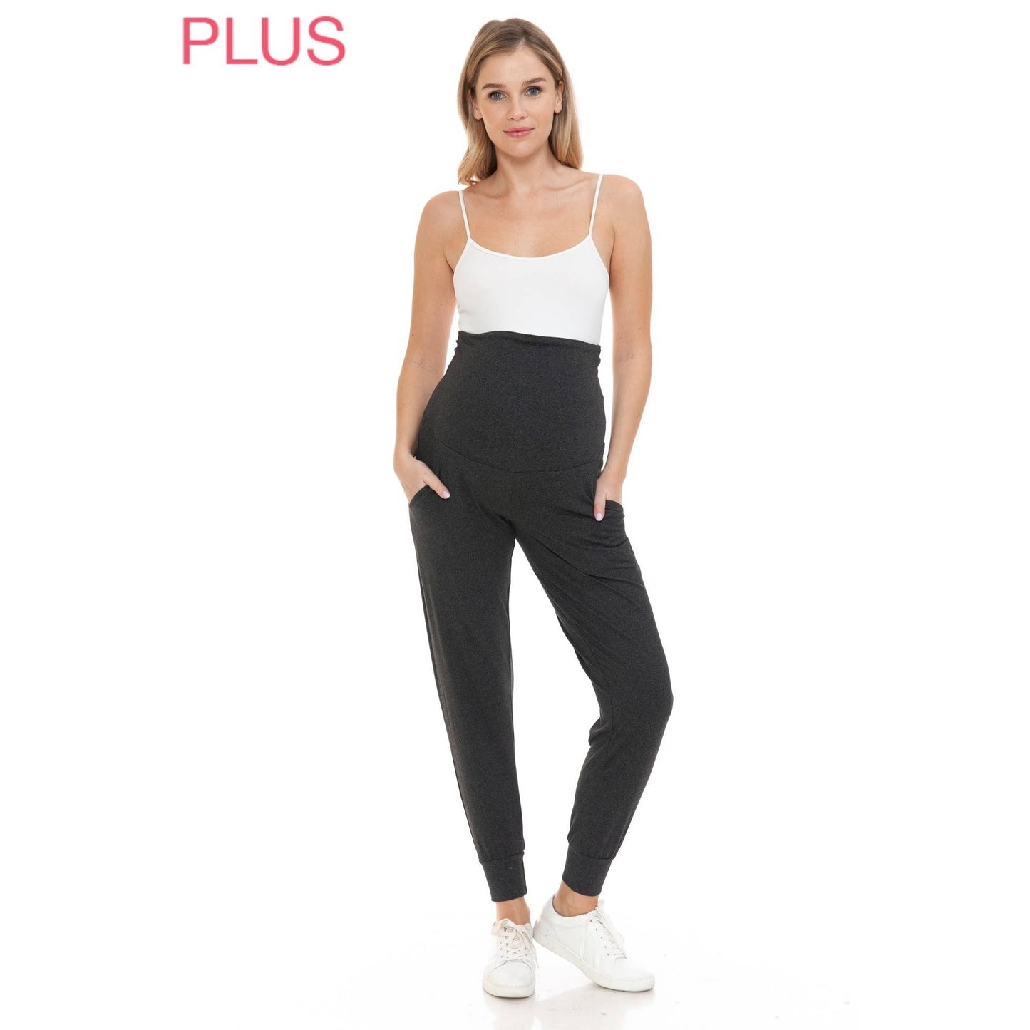 Plus Size Buttery Soft Maternity Comfort Print Joggers
