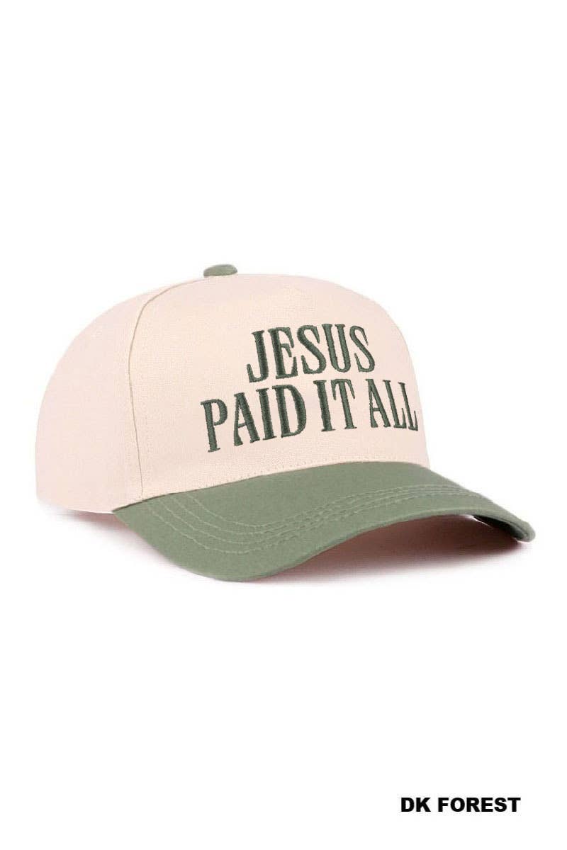 Jesus Paid It All Two Tone Cotton Hat
